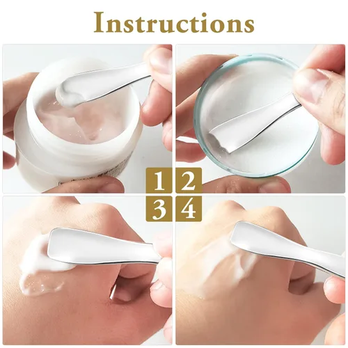 Miniatura 5 de Sibba 3 piezas de espátula facial, rodillo de ojos, rodillo de ojeras, herramienta para el cuidado de la piel, loción de crema facial, aplicador