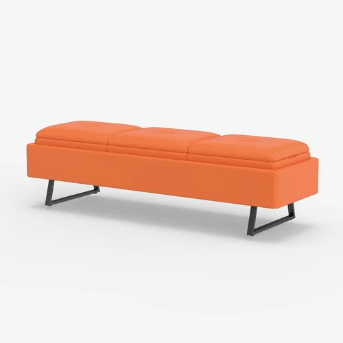 Miniatura 20 de kinbor Sillas de sala de espera, silla de invitados de oficina de piel sintética, banco de recepción tapizado de 5 asientos, muebles de vestíbulo