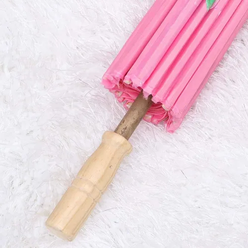 Miniatura 6 de HEALLILY Paraguas japonés chino de papel al óleo, sombrilla para bailar Umberlla, accesorios de fotografía para adultos o niños (rosa)