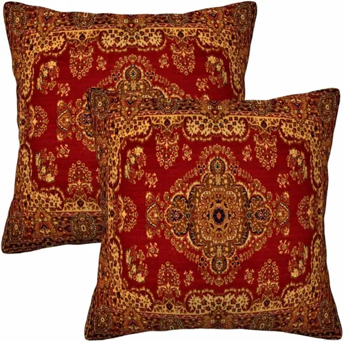 Miniatura 27 de Juego de 2 fundas de almohada de panal de abeja de 18 x 18 pulgadas, color amarillo miel, abstracto, fundas de almohada cuadradas de terciopelo