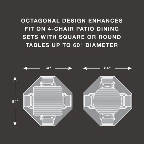 Miniatura 2 de True Guard Fundas de muebles de patio impermeables resistentes - Se adapta a juegos de comedor de 4 sillas, mesa redonda/cuadrada, diseño octágono