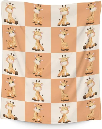 Miniatura 27 de Manta de jirafa para niñas, tamaño regazo de 30 x 40 pulgadas, manta de felpa suave y mullida, regalo de manta negra linda para sala de estar