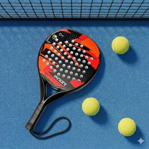 Miniatura 4 de IANONI Raqueta de pádel de fibra de carbono con superficie de EVA con núcleo de espuma flexible Palas de tenis de pádel Raqueta de tenis de playa