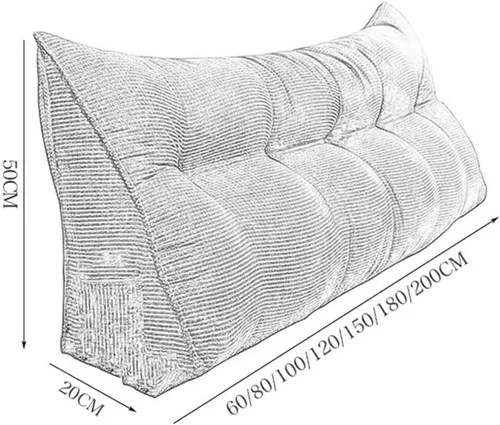Miniatura 7 de Almohada triangular para cabecero, cojín grande para cabecero, almohada de lectura, respaldo de posicionamiento, cojín para cama de día con funda