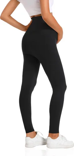 Miniatura 3 de V VOCNI Leggings de maternidad sobre el vientre, esenciales para mujer, elásticos, suaves, de punto, con soporte para el vientre, leggings