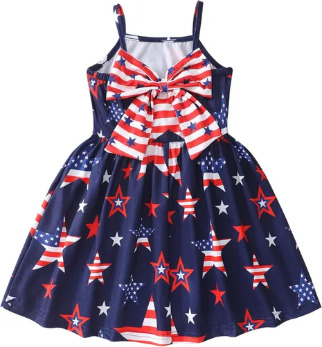 Miniatura 53 de Vestido de verano para niños pequeños, con diseño de dinosaurio, sin espalda, con lazo, vestido de playa de cumpleaños