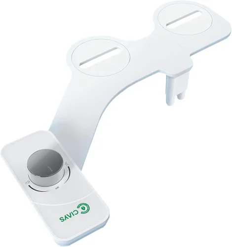 Ciays - Accesorio de bidé no eléctrico para inodoro, boquillas dobles para lavado delantero/trasero, control de presión ajustable, plateado/blanco