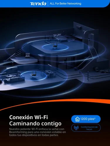 Miniatura 6 de Tenda Enrutador WiFi inalámbrico Gigabit de doble banda AC1200, 4 puertos Gigabit completos, velocidad de hasta 1.2 Gpbs, fácil configuración