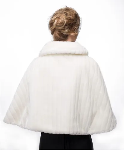 Miniatura 3 de BEAUTELICATE Chal de piel sintética para mujer, abrigo de piel suave para eventos de boda de invierno