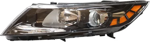 Miniatura 10 de Para Kia Optima 2011 2012 2013 Conjunto de faros halógenos para lado del conductor y lado del pasajero, carcasa negra, lente transparente (R)
