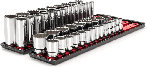 Miniatura 19 de TEKTON SHD92121 - Juego de llaves de vaso de 12 puntos con rieles y bandeja, 23 piezas (0.394-1.260 in)