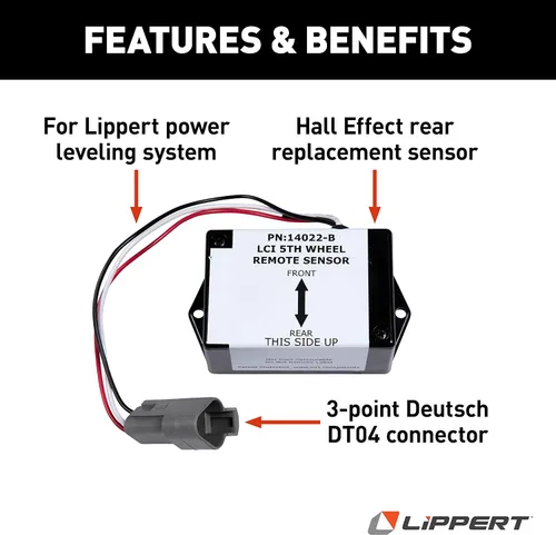 Miniatura 3 de Lippert - Sensor trasero remoto de nivel automático 3.0 de repuesto para sistema de nivelación eléctrica en caravanas de 5ª rueda, conector Deutsch
