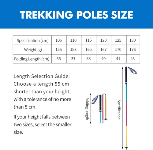 Miniatura 2 de AONIJIE Trekking Poles 2-Pack - Anti-Shock Ultra-Light Collapsible Walking & Hiking Sticks for Trail Running, Backpacking, Camping