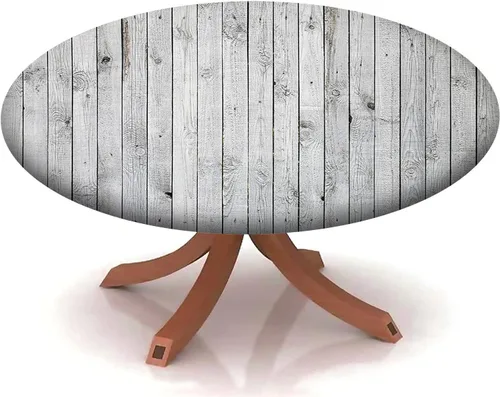 Miniatura 17 de Mantel redondo ajustable con patrón marítimo, borde elástico, adecuado para catering y cocina, se puede limpiar con el mantel de mesa redonda