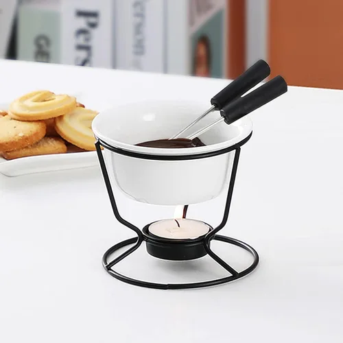 Miniatura 6 de 2 calentadores de mantequilla para mariscos, calentadores de mantequilla de cerámica para chocolate o queso, para fondue, aptos para lavavajillas
