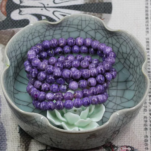 Miniatura 157 de Amandastone Pulsera elástica de cuentas redondas de 0.315 in con piedras preciosas naturales de 7 pulgadas