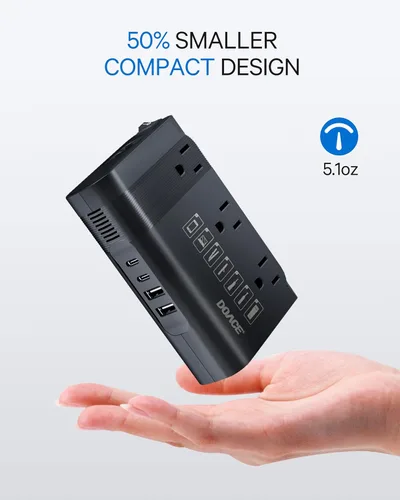 Miniatura 7 de DOACE Convertidor de voltaje de 350 W de EE. UU. a Europa - Convertidor de 220 V a 110 V para viajes europeos, combo de adaptador de corriente