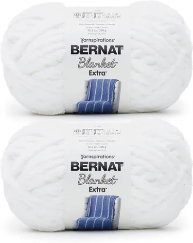 Miniatura 44 de Bernat - Estambre para mantas Extra Negro, 2 paquetes de 300g/10.5 onzas, poliéster, #7, jumbo, tejido de punto/ganchillo