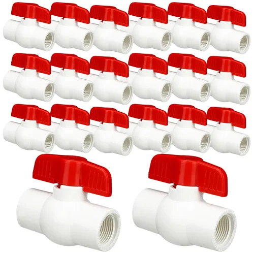 Miniatura 9 de Hiboom SCH40 NPT - 4 válvulas de bola de PVC de 1/2 pulgada, válvula de bola de cierre con mango en T para proyecto de agua, roscada con mango fácil