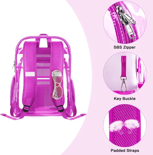 Miniatura 5 de PAMANO Mochila transparente, Rosado, A