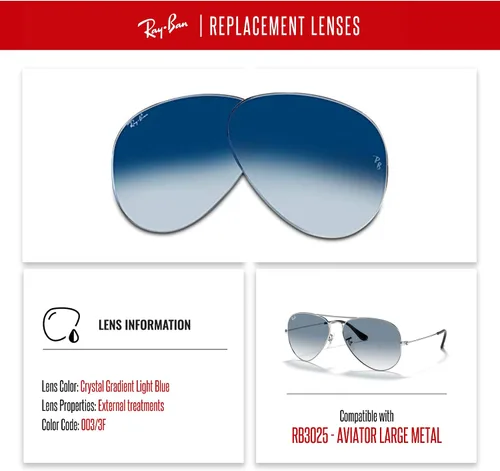 Miniatura 2 de Original AVIATOR GRAN METAL RB3025 lentes de repuesto para hombres para mujeres+gratis kit de cuidado de gafas