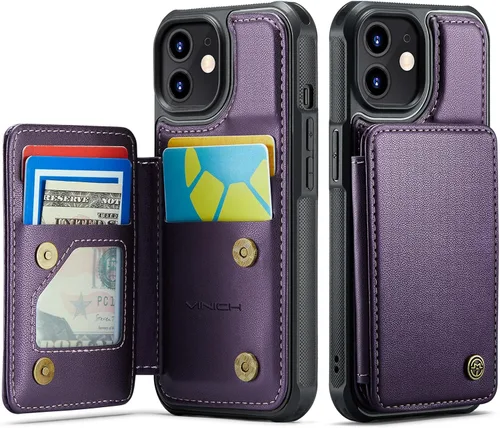 Miniatura 64 de Vinich Funda tipo cartera para iPhone 11 con tarjetero, bloqueo RFID, ranuras de crédito, función atril, a prueba de golpes, para iPhone 11 de 6.1