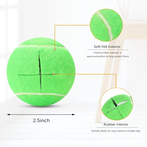 Miniatura 2 de Macarrie 16 pelotas de tenis precortadas para sillas, sillas de pelota de tenis, cubiertas de pies para patas de muebles para aula, protección
