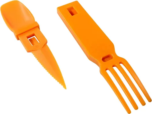 Miniatura 12 de ASR Outdoor Utensilios de plástico portátiles 3 en 1, accesorios de camping, color azul
