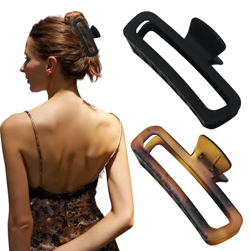 Miniatura 17 de Pinzas para el cabello de 5 pulgadas, irrompibles, cuadradas, rectangulares, color neutro, para cabello grueso y rizado, largo, para mujeres, A 5