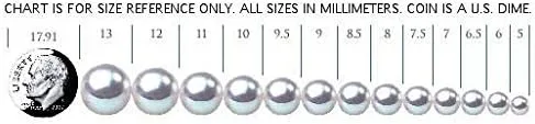 Miniatura 4 de THE PEARL SOURCE Collar con colgante de estrella fugaz de perlas cultivadas de agua salada Akoya blanca genuina de 0.315-0.354 in para mujer, Perla