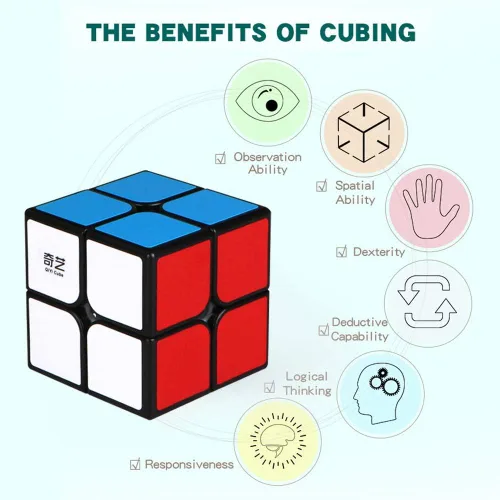 Miniatura 5 de Qiyi Qidi Speed Cube 2x2 - Pegatina Brillante-Ligera Suave (Colores Clásicos) - Juguetes de Rompecabezas 2x2x2, El Juguete Más Educativo