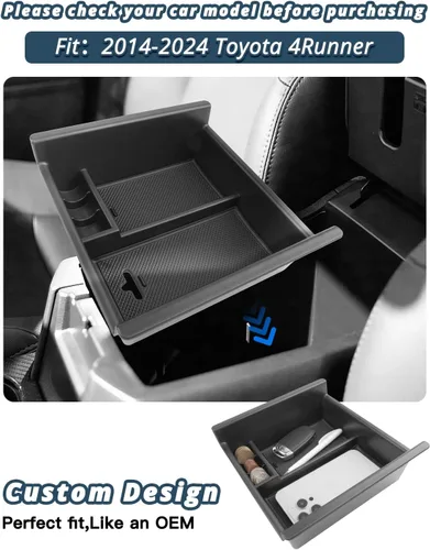 Miniatura 3 de Ruiya Organizador de consola 4Runner 2014-2024 para Toyota 4Runner 5ª generación, accesorios de material ABS, reposabrazos consola guantera, Toyota