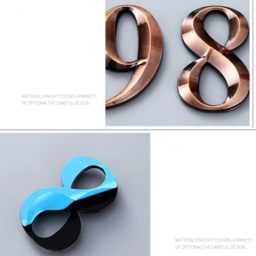 Miniatura 4 de Números de casa para puertas 3D, números de buzón de 3 pulgadas, números del 0 al 9, autoadhesivos, números de puerta de casa, dirección de calle