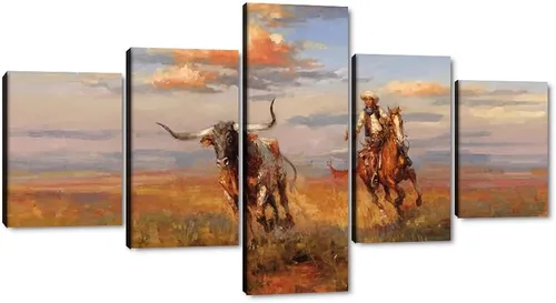Miniatura 76 de 5 piezas de pintura sobre lienzo ardiente de fénix dibujado en estilo heráldico fuego fénix arte de pared vintage impresiones obras de arte arte