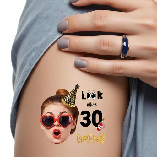Miniatura 14 de Tatuajes corporales personalizados para despedida de soltera, calcomanías de despedida de soltero, suministros de fiesta con caras divertidas