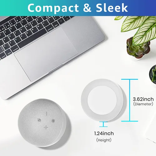 Miniatura 6 de Soporte para Echo Dot 4ª/5ª generación, soporte de mesa con guía de luz, efecto de luz mejorado, accesorios Dot 4/5 que ahorran espacio con gestión