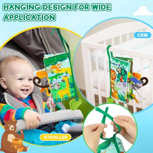 Miniatura 7 de BBWOO Libro Blandito para Bebé - Juguete para Bebé - Regalo de Ducha para Niños Recién Nacidos Niñas - Juguete para Tiempo de Barriga para Lactantes