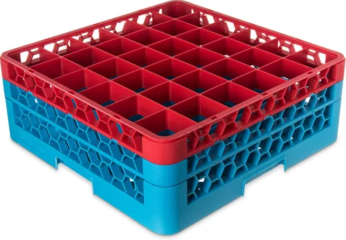 Miniatura 78 de Carlisle FoodService Products RG9-214 OptiClean Estante de vidrio con 9 compartimentos con 2 extensores, 7.12 pulgadas, polipropileno, azul