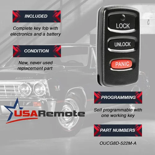 Miniatura 3 de Control remoto de entrada sin llave para automóvil para Mitsubishi Montero 1998-2006, Montero Sport 1998-2004 (E4EG8D-522M-A)
