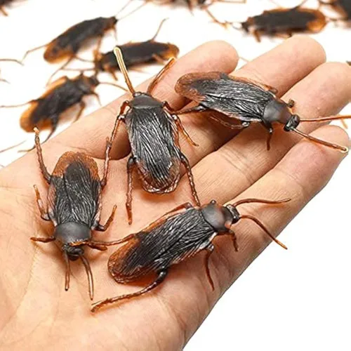 Miniatura 6 de Ksquares, cucarachas falsas de broma, trucos favoritos, juguetes de broma que se ven reales, insectos aterradores de plástico realistas, novedad