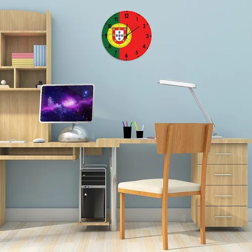 Miniatura 390 de Cheyan Reloj de pared con bandera de Canadá de 12 pulgadas, silencioso, sin tictac, de PVC, funciona con pilas, reloj redondo decorativo, regalo