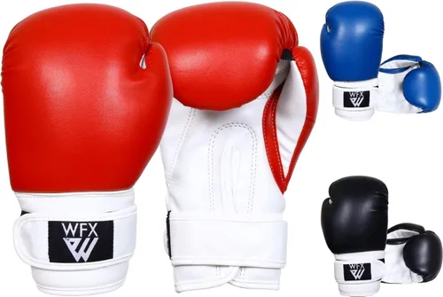 Guantes de boxeo WFX para niños, para artes marciales, guantes de sparring junior, de cuero resistente, para MMA, saco de boxeo, para entrenamiento