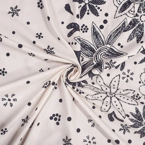 Miniatura 6 de Neasow - Tapiz estilo bohemio para colgar en la pared, estilo floral, blanco y negro con circunferencia de margarita con lunares, decoración