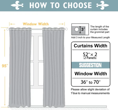 Miniatura 7 de ChrisDowa - Cortinas 100% opacas, para dormitorio, con forro negro, 2 capas gruesas, aislamiento térmico y ojales, largas, juego de 2 unidades Beige