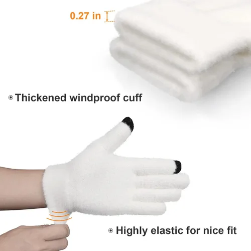 Miniatura 4 de Cierto Guantes de invierno para mujer para clima frío guantes de punto cálidos para pantalla táctil para mujer Guantes térmicos para exteriores