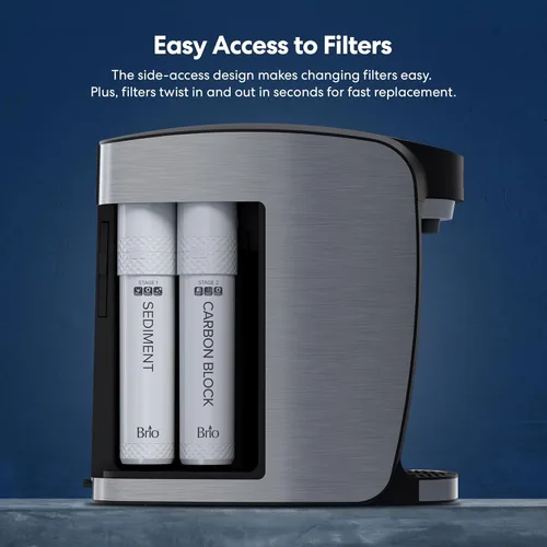 Miniatura 2 de Brio Enfriador de agua para encimera sin botella 800 con filtración de 2 etapas, autolimpiante, pantalla digital, dispensador de agua potable