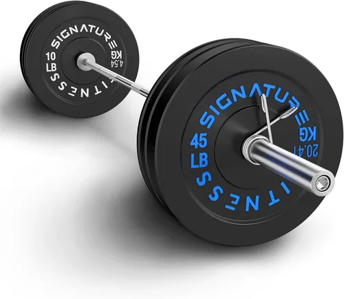 Miniatura 30 de Juego de placas olímpicas de amortiguación Fitvids, placas de peso de 2" para entrenamiento de fuerza y levantamiento de pesas, París o juego