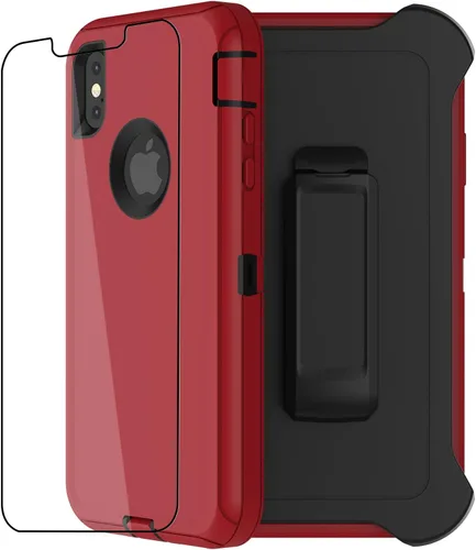 Miniatura 8 de Funda para iPhone Xs Max, [Resistente] 4 en 1, resistente a prueba de cortocircuitos, con función atril y protector de pantalla para Apple iPhone Xs