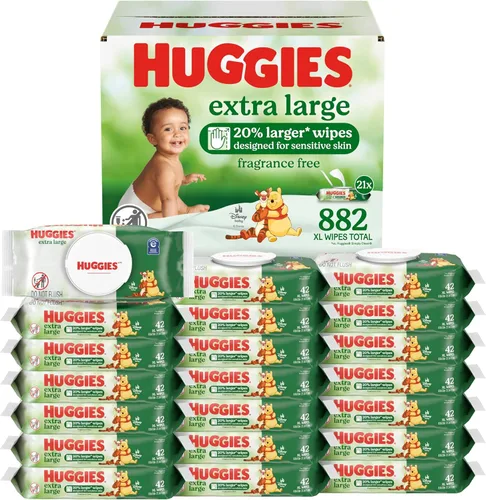 Miniatura 10 de Toallitas para bebé Huggies Extra Large, sin fragancia, 5 paquetes con tapa abatible, 210 toallitas XL en total, el empaque puede variar