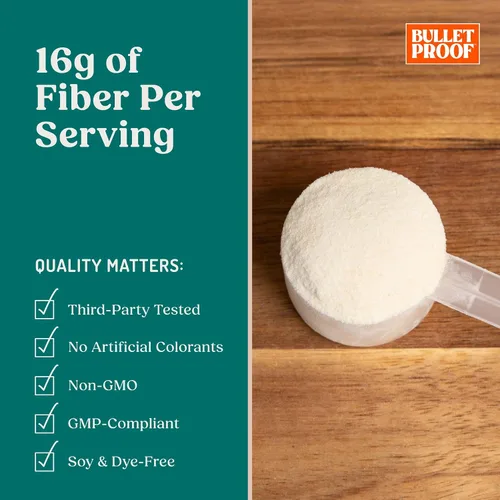 Miniatura 4 de Bulletproof Innerfuel - Polvo de fibra prebiótica, sin sabor, 0.66 onzas de fibra, de origen vegetal, sin OMG y probado por terceros, apoya la salud